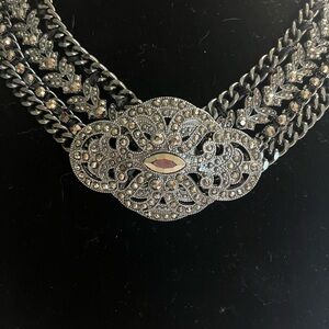 SOLD Zara Statementnt Necklace gunmetal